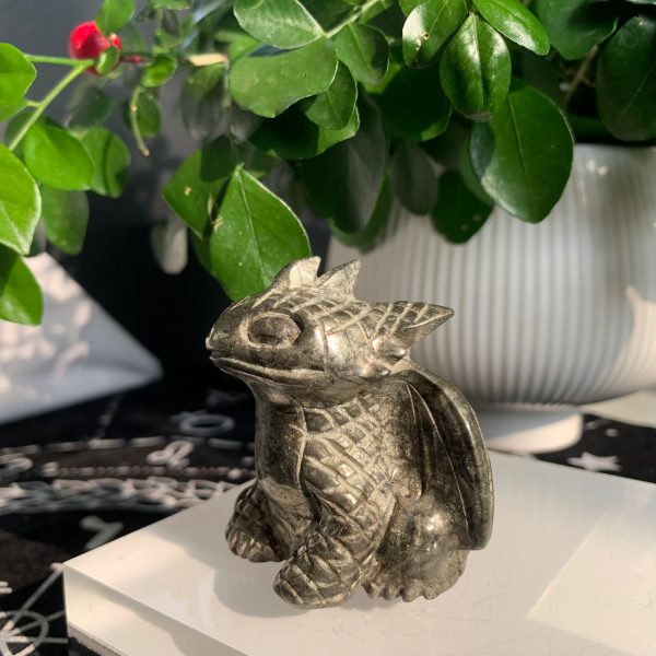 Pyrite Toothless Statue Crystal The Dragon Gift Free Shipping
