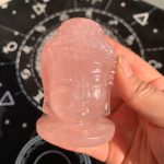 Rose Quartz Buddha Carving 75mm Free Shipping