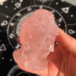 Rose Quartz Buddha Carving 75mm Free Shipping