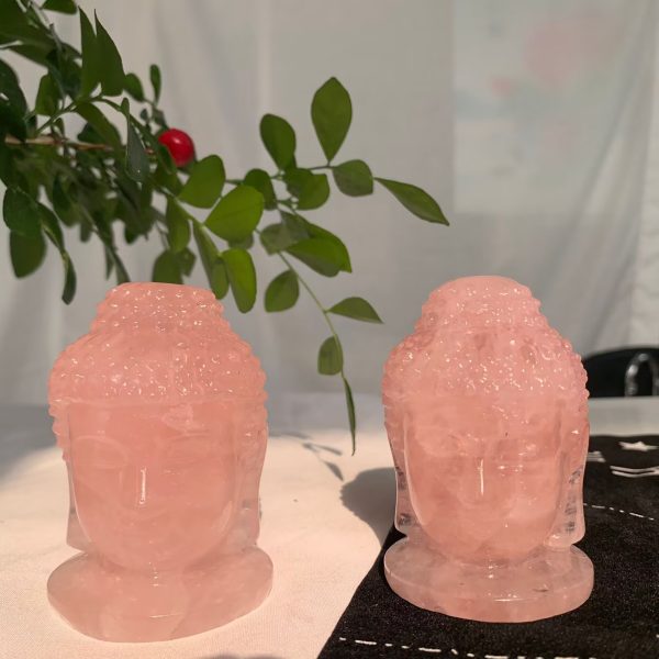 Rose Quartz Buddha Carving 75mm Free Shipping
