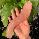 Rose Quartz Dildo Wave Yoni Wand 200mm Free Shipping