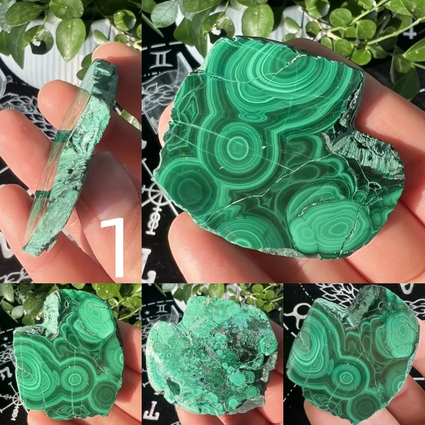 Polished Malachite Slab Crystal Slice Free Shipping