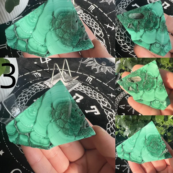 Polished Malachite Slab Crystal Slice Free Shipping