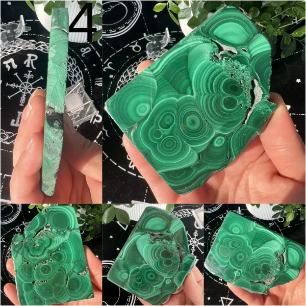 Polished Malachite Slab Crystal Slice Free Shipping