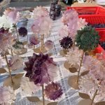 Crystal Sun Flowers On Stand Moss Agate Fluorite Free Shipping