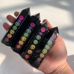 Engraved Chakra Obsidian Tower Crystal Point Wholesale