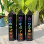 Engraved Chakra Obsidian Tower Crystal Point Wholesale