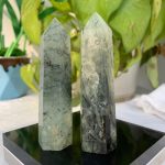 Prehnite Tower With Black Tourmaline Free Shipping