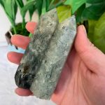 Prehnite Tower With Black Tourmaline Free Shipping