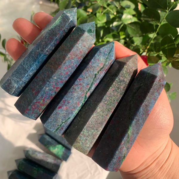 Ruby In Kyanite Point Tower UV Reactive Free Shipping