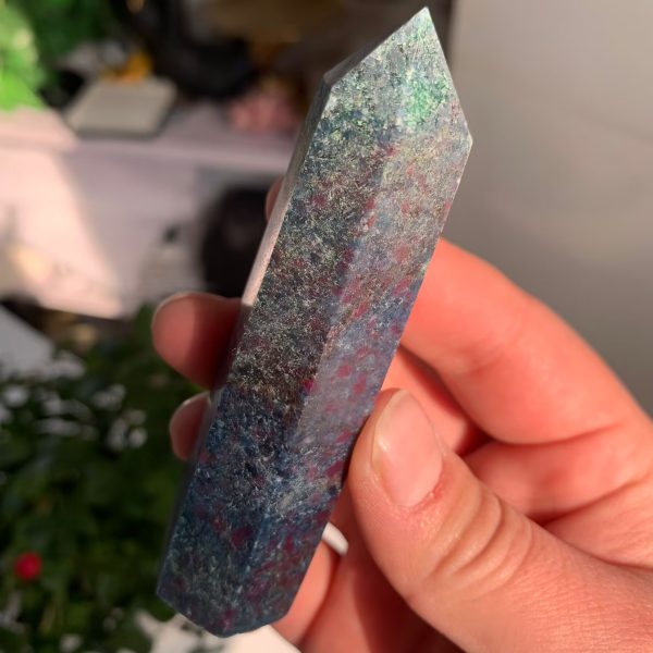 Ruby In Kyanite Point Tower UV Reactive Free Shipping