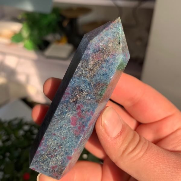 Ruby In Kyanite Point Tower UV Reactive Free Shipping