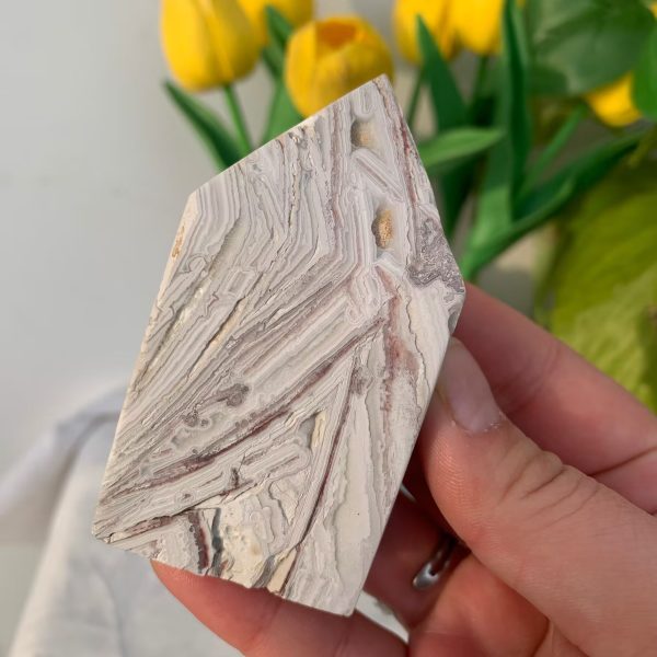 White Mexican Agate Tower 4 Sides Crystal Points Wholesale