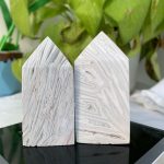 White Mexican Agate Tower 4 Sides Crystal Points Wholesale