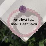 Crystal Bracelet With Rose 6mm Round Beads Free Shipping
