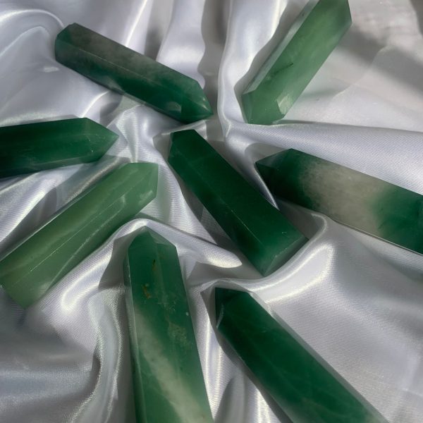 Green Aventurine Tower Crystal Point Free Shipping
