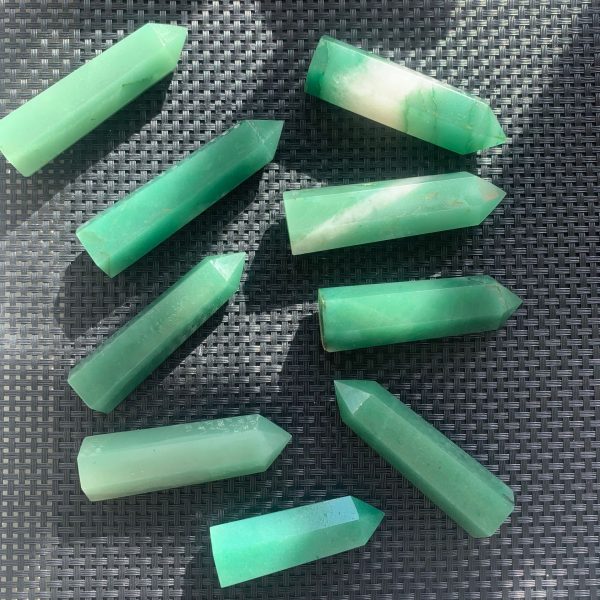 Green Aventurine Tower Crystal Point Free Shipping
