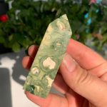 Green Rainforest Jasper Tower 4 Sides Point Free Shipping