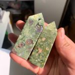 Green Rainforest Jasper Tower 4 Sides Point Free Shipping