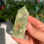 Green Rainforest Jasper Tower 4 Sides Point Free Shipping
