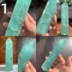 Light Green Fluorite Tower Big Crystal Point Free Shipping