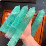 Light Green Fluorite Tower Big Crystal Point Free Shipping