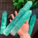 Light Green Fluorite Tower Big Crystal Point Free Shipping