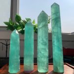 Light Green Fluorite Tower Big Crystal Point Free Shipping