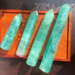 Light Green Fluorite Tower Big Crystal Point Free Shipping