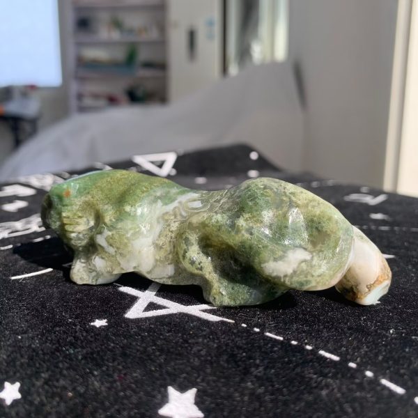 Moss Agate Tiger Animal 3.5inch Free Shipping