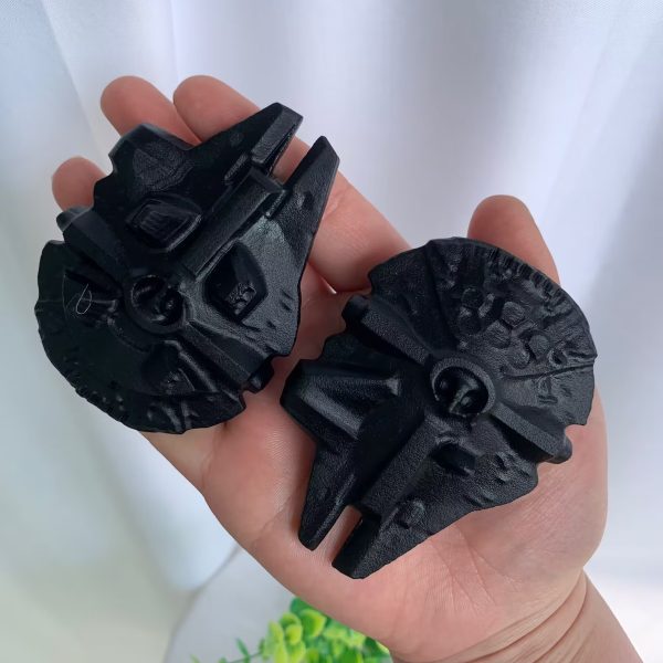 Obsidian Falcon Ship Carving 80mm Star Wars Free Shipping
