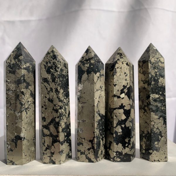 Pyrite Tower Crystal Point Free Shipping