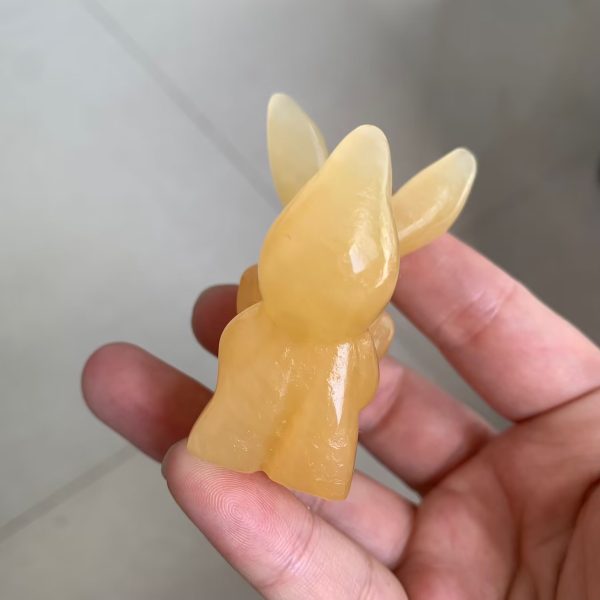 Orange Calcite Eevee Crystal Pokemon Carving 58mm Free Shipping