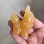 Orange Calcite Eevee Crystal Pokemon Carving 58mm Free Shipping