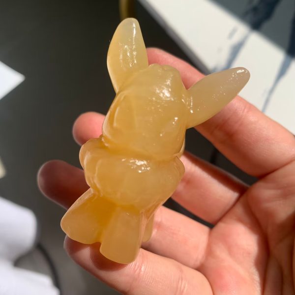 Orange Calcite Eevee Crystal Pokemon Carving 58mm Free Shipping