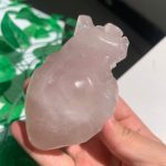 Rose Quartz Heart Organ Crystal Heart 80mm Free Shipping