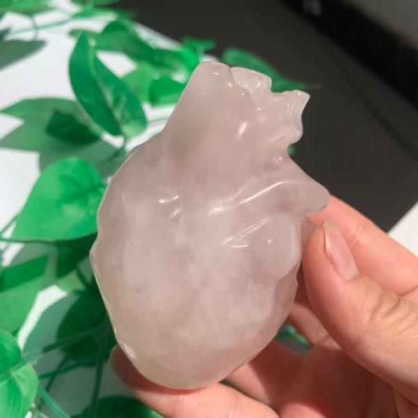 Rose Quartz Heart Organ Crystal Heart 80mm Free Shipping