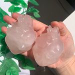 Rose Quartz Heart Organ Crystal Heart 80mm Free Shipping