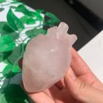 Rose Quartz Heart Organ Crystal Heart 80mm Free Shipping