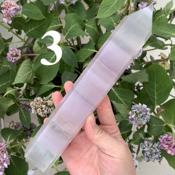 Big Yttrium Fluorite Tower Lavender Fluorite Point Free Shipping