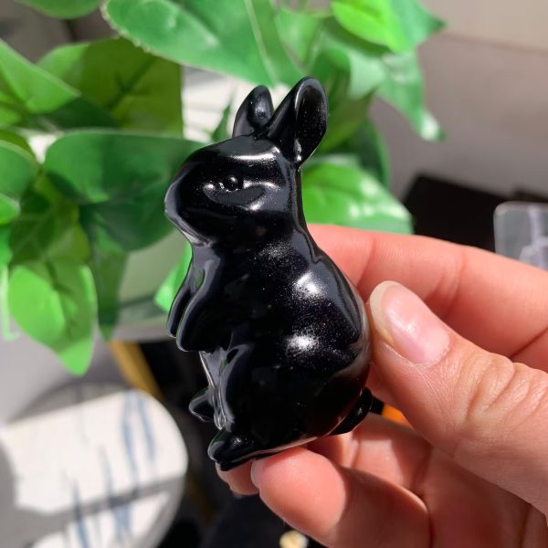 Crystal Bunny Carving Gemstone Rabbit 60mm Free Shipping