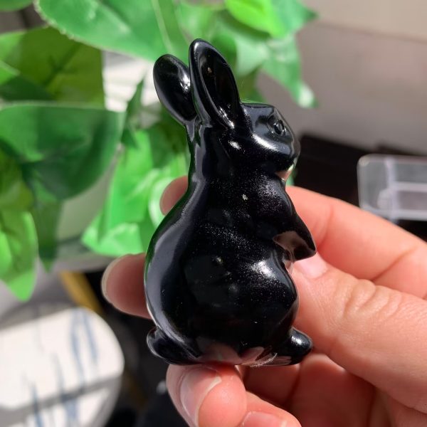 Crystal Bunny Carving Gemstone Rabbit 60mm Free Shipping