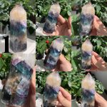 Colorful Fluorite Tower With Rainbow Crystal Point Free Shipping