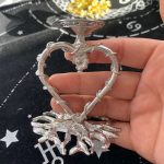 Metal Heart Shape Branch Crystal Sphere Stand Holder Free Shipping