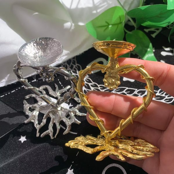 Metal Heart Shape Branch Crystal Sphere Stand Holder Free Shipping