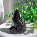 Crystal Shark Head Silver Obsidian Shark Skull 47mm Free Shipping