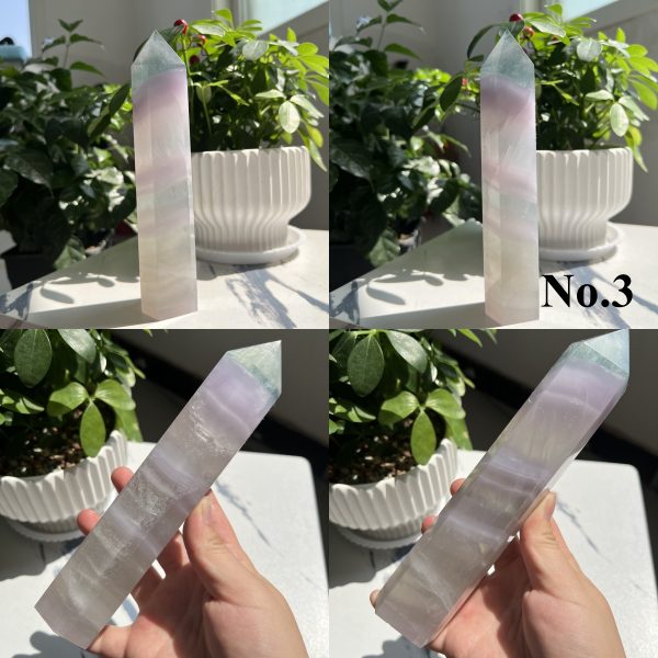 Yttrium Fluorite Tower Lavender Point Free Shipping 1Piece