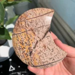 Picture Jasper Moon With Stand 1Piece Free Shipping Crystal Moon Wholesale