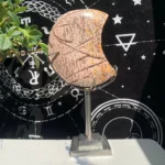 Picture Jasper Moon With Stand 1Piece Free Shipping Crystal Moon Wholesale