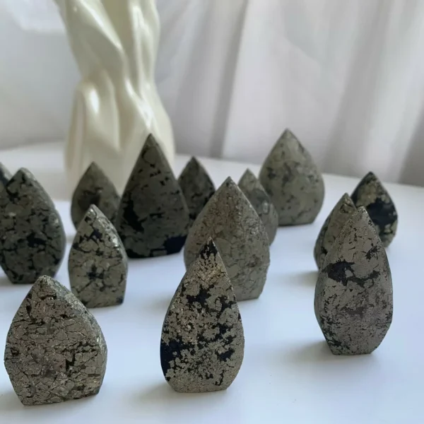 Pyrite Point Freeform Self-Standing Raw Crystal for Energy & Decor Free Shipping